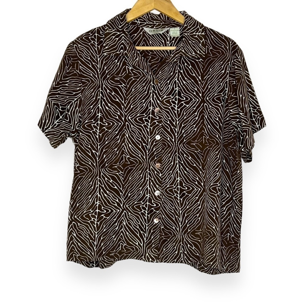 Orvis Batik Print Button Down Short Sleeve